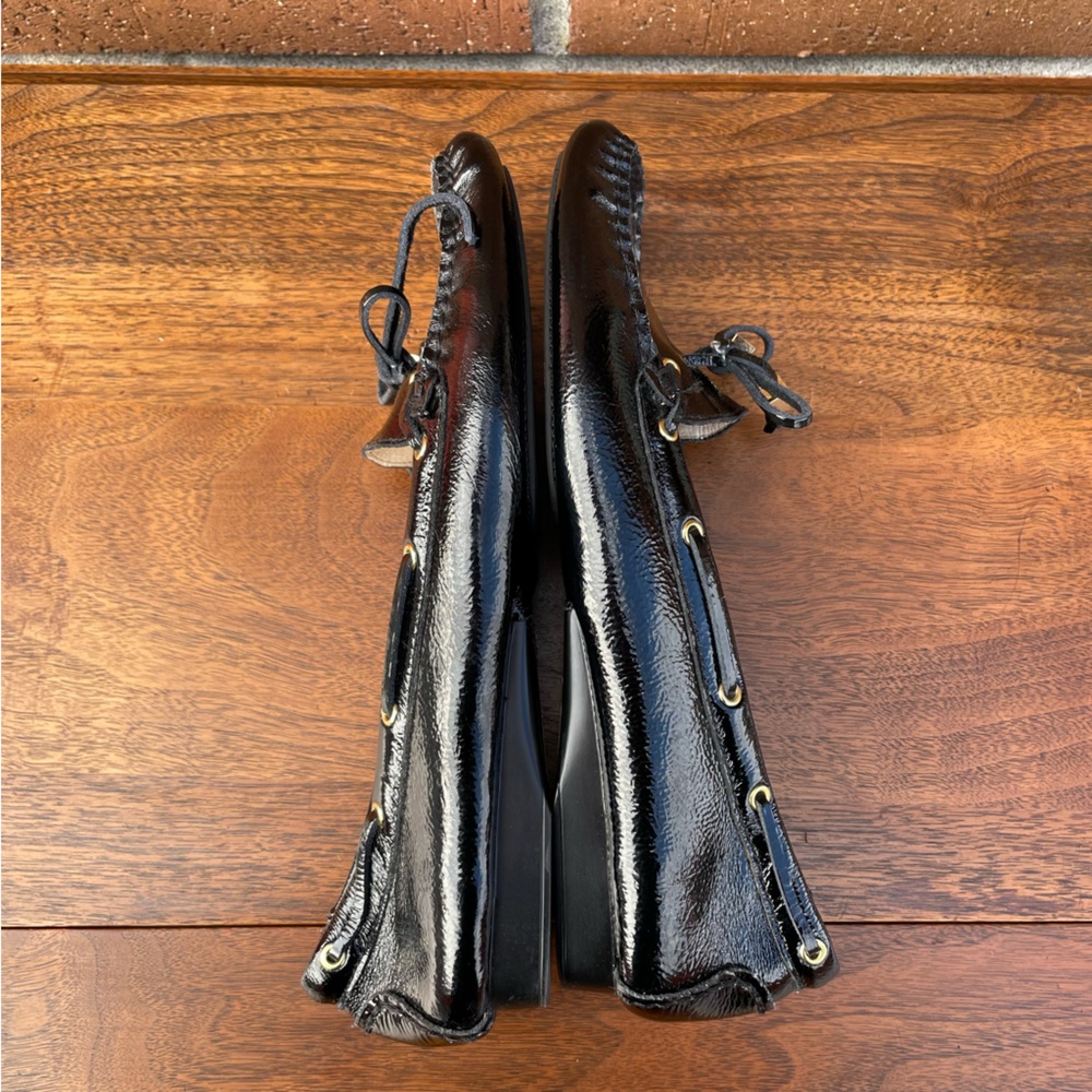 Michael Kors Amber Boat Shoe Black Patent Leather Loafers Driving Moc Womens 8 - Picture 7 of 14
